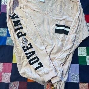 PINK Victoria's Secret Peach V-Neck Tee